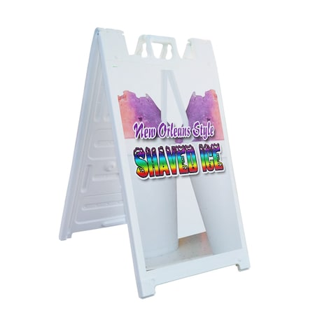 Signmission New Orleans Style Shaved Ice, A-Frame & 2 Decals Installed, Heavy-Duty Plastic Frame SBHD-D-2436-New Orleans Style Shaved Ice