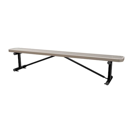 Leisure Craft Bench w/o Back, Surfce Mount, 8ft., Beige B8XPSM-BEIGE