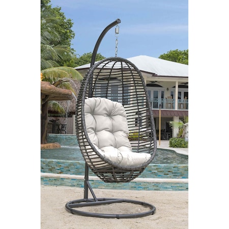 Panama Jack Outdoor Panama Jack Graphite 2-Piece Hanging Chair with Cushion PJO-1601-GRY-2HC