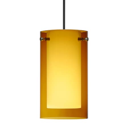 Besa Lighting Besa Pahu 4 Pendant, Transparent Armagnac/Opal, Black Finish, 1x 35W MAX GY6.35 Base 1XT-G44007-BK