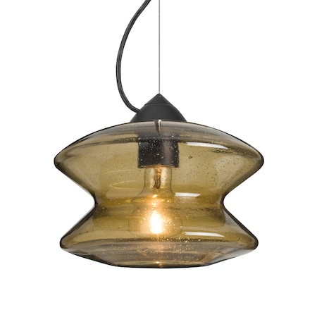 Besa Lighting Besa Zen Cable Pendant, Latte Bubble, Black Finish, 1x 60W MAX E26 Base 1KX-ZENLT-BK