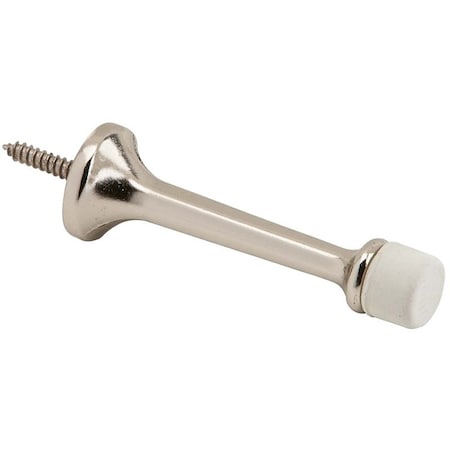Schlage Base Door Stop, 7/8 in Dia Base, 3-3/16 in Projection, Aluminum, Nickel 61A14