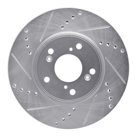 Dynamic Friction Co DFC Brake Rotor - Drilled and Slotted - Silver 631-59039L