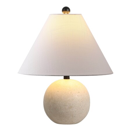 Jonathan Y Liza 16" Modern Minimalist Travertine Globe LED Table Lamp, Beige JYL1151A