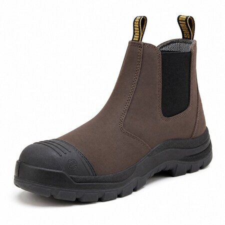Handpoint 802 Mens 6 in Soft Toe Work Boots-Nubuck Leather Slip-On Safety Boots, KEVLAR, 8.5 COF802EE-8.5