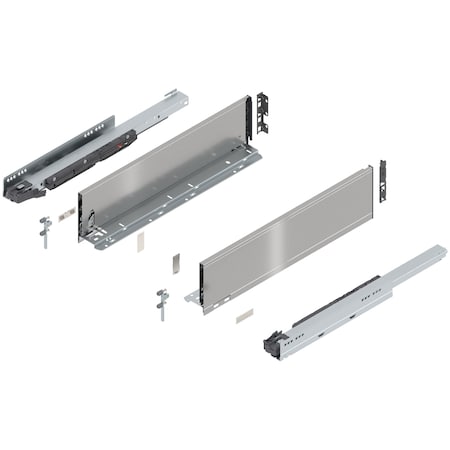 Blum 20in. K Height Legrabox Stainless Drawer Set, 125 Lbs Weight Rating 770K50S0I