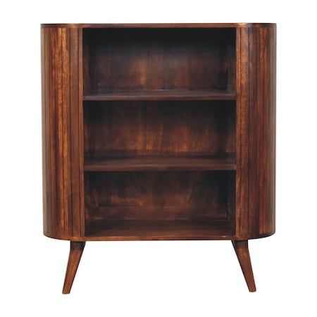 Homeroots 39" Chestnut Solid Wood Three Tier Bookcase 654265