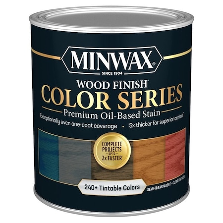Minwax Wood Finish Color Series Interior Wood Stain, Semi-Transparent, Clear/Tint Base, Liquid, 1 qt 845000000