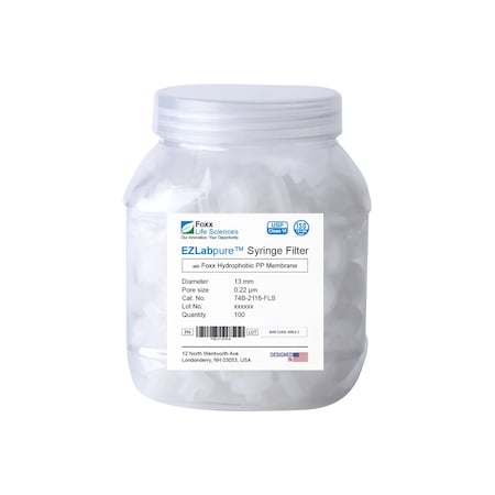 Foxx Life Sciences EZFlow Nylon Hydrophilic Membrane Filters, 0.45 um, 90 mm Diameter Filter Discs, 25PK 364-3811-OEM