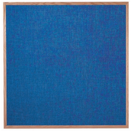 Aarco Designer Fabric Bulletin Board w/ an Oak Frame, Frame: Clear Lacquer, Board: Wedgewood 48''Hx48''W OF4848014