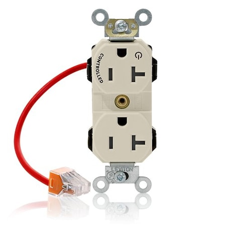 Leviton DplxRcptclOutlt, 20A, 125VAC, Almnd, Nyln M5362-1CT