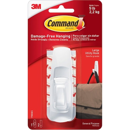 Command Hook, Molded Plastic, 7/8 In 17003