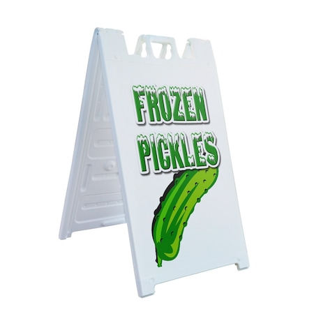Signmission Frozen Pickles, A-Frame & 2 Decals Installed, Heavy-Duty Plastic Frame SBHD-D-2436-Frozen Pickles