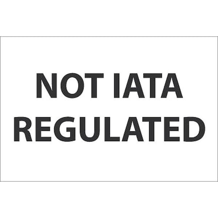 Accuform Not IATA Regulated Label 4x6 BK/WT LARQ862327AB06