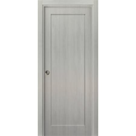 Sartodoors Pocket Interior Door, 42" x 96", Gray QUADRO4111PD-KS-4296