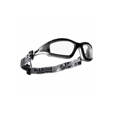 Bolle Safety Tracker Series Safety Glasses, Clear Lens, Clear, Black Frame, Foam, Rubber 286-40085
