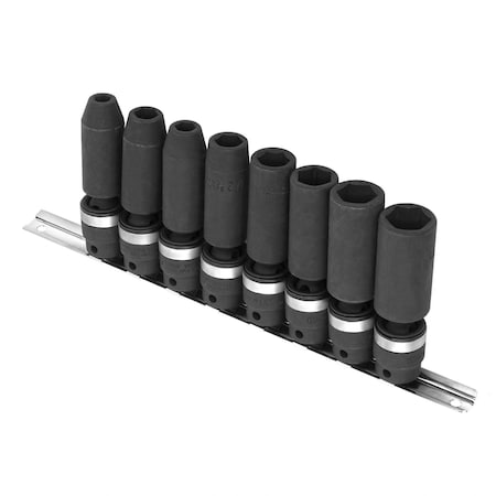 Genius Tools 8PC 3/8in Dr. SAE Swivel Deep Impact Socket Set TG-308SD