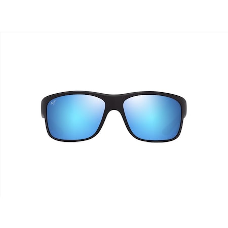 Maui Jim Southern Cross Men's Matte Black/Blue Frame Blue Hawaii Lens Polarized Sunglasses 6.03429E+11