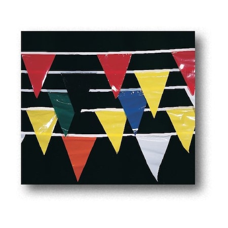 Mutual Industries Pennant Flags, Orange, 2in Wide x 100 ft Length, Plastic 15991-45-100