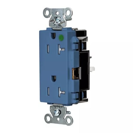 Hubbell Wiring Device-Kellems Straight Blade Receptacle, 5-20R, 20 A, 125V AC, 2 Pole, 3 Wire, Surface Mount, Grounded HBL2182STBLTR