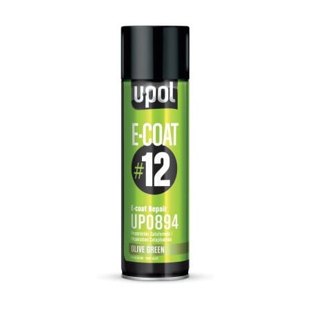 U-Pol E-COAT#12 UP0890 Repair Aerosol, 450 mL Aerosol Can, Black, 59 sq-ft Coverage 890