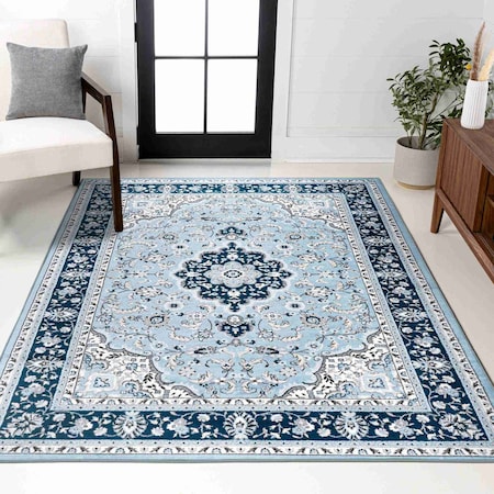 Jonathan Y Palmette Modern Persian Floral Blue/Navy 3 ft. x 5 ft. Area Rug MDP503E-3