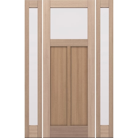 Doornmore CRF-P2G1, 65.25" x 98" ( 36" Door + 2x12" Side) Left Hand, Mahogany Top View Exterior Door CRF-P2G1-SW-3696-G101-SL_1-2_LI