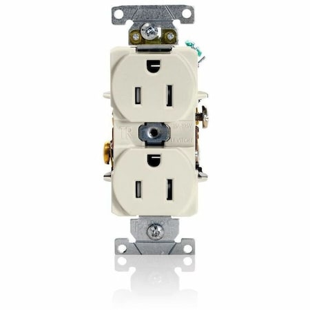 Leviton Dup Rec 15A 125V TR LtAl T5262-T