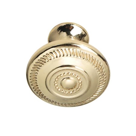 Camp Usa Bergen Deco Round Cabinet Knob Polished Gold 1-1/4 inch Single CA3860860