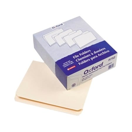 Pendaflex R752 Reinforced Top File Folders- 11 pt. Manila- Straight Cut- Top Tab- Ltr- 100/Box R752
