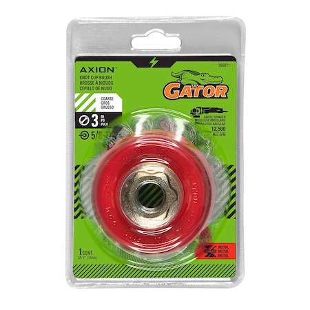 Gator Finishing 3 in. Knotted Wire Cup Brush, Coarse 389871