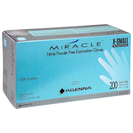 Safety Zone Nitrile Powder Free 4 mil Exam Gloves - Blue, XS - Case of 2000 MIR160