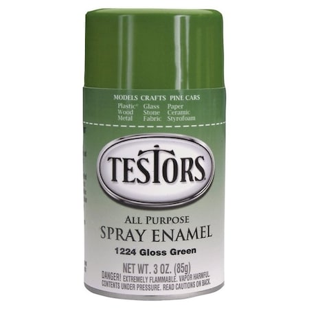 Testors Craft Spray Paint, Gloss, Green, 3 oz 1224T