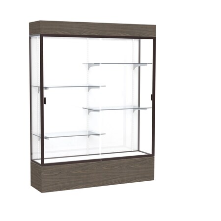 Ghent Lighted Floor Display Case 60x80x16, White, Dark Bronze 2175WB-BZ-WV