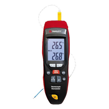 Triplett Thermometer, LCD, 2 in, Thermocouple TMP70