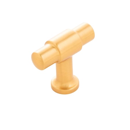 Gan Eden 1.62 x 0.62 in. T-Knob, Brushed Gold Brass GA1552507