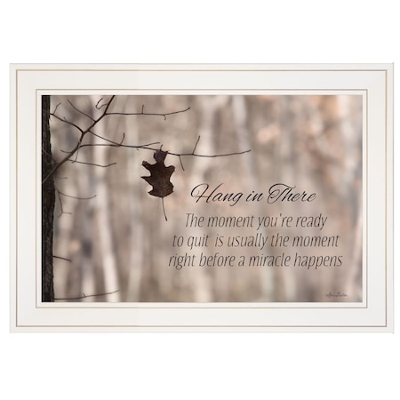 Homeroots Hang in There 1 White Framed Print Wall Art 404984