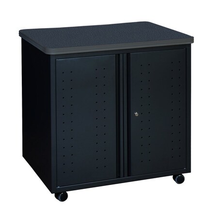 Regency Mesa Steel Mobile Locking Utility/Fax/Copy Table 30in x 23.25in - Grey Top, Black Base 66746SCGYBK