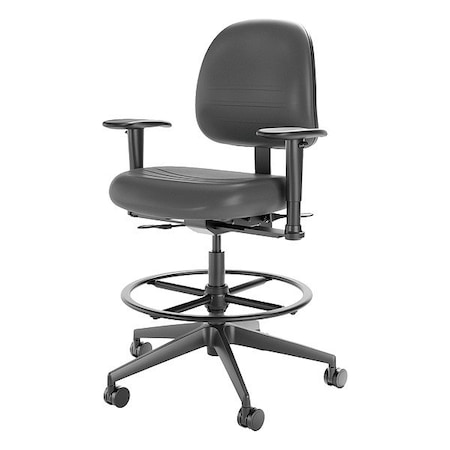 Cramer Polyurethane Task Chair, 22-3/4" to 33-1/4", Adjustable Arms, Wood RPMH2-282-2B