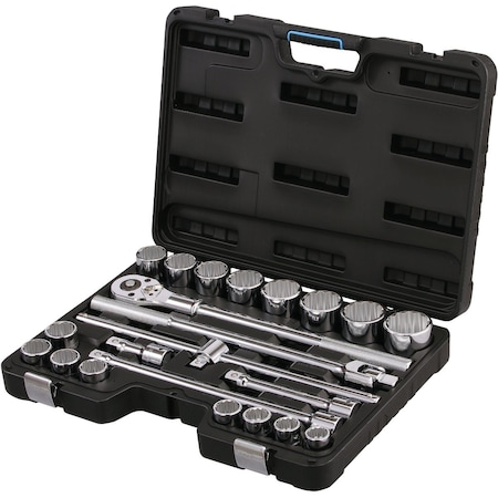 Channellock Standard 3/4'' Drive 12-Point Shallow Ratchet & Socket Set, 23-Piece 309370
