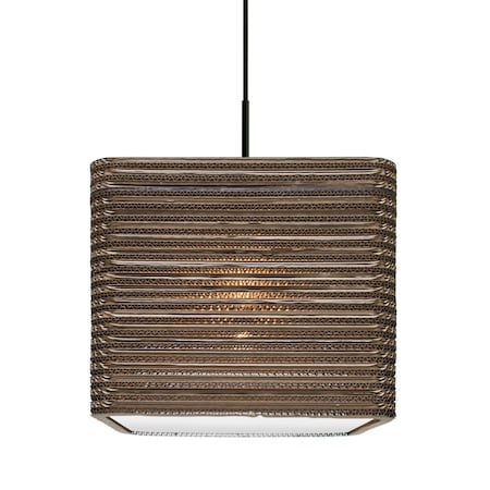 Besa Lighting Besa Kirk 12 Pendant, Corrugated Cardboard, Black Finish, 1x 9W LED 1JT-KIRK12-LED-BK