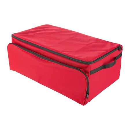 Elf Stor Christmas Ornament Organizer Storage Box 3 Trays, Adjustable Grids, and Large Front Zipper Pocket 83-DT152R