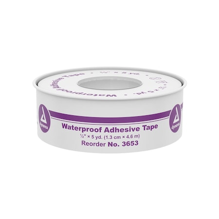 Dynarex Waterproof Adhesive Tape, 1/2"x5 Yards, 288PK 3653