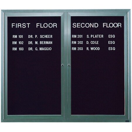 Aarco Outdoor Enclosed Directory w/ Al Frame, Clear Satin Anodized Finish, 48''Hx60''W OADC4860