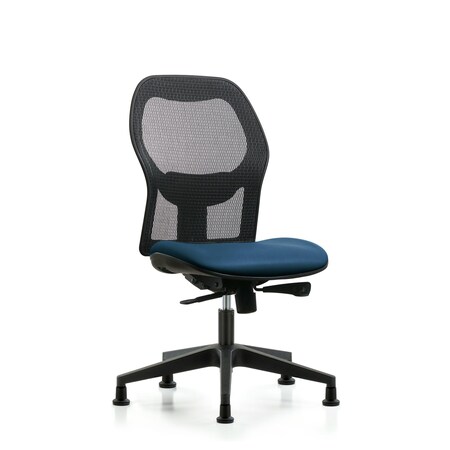 Blue Ridge Ergonomics Mesh Back Chair, Marine Blue Seat, Glides BR-EXE-VMDHCH-RG-H0-A0-RG-8801