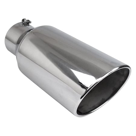 Different Trends 5 x 7 in. Diesel Series Round Rolled Edge Angle Cut BoltOn Exhaust Tip DTEBQ9-507018RSL