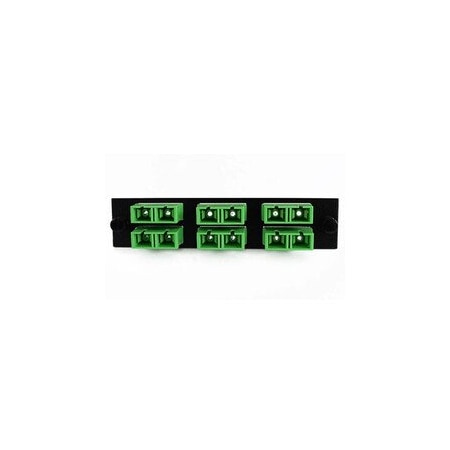 Cable Wholesale Fiber Distribution Panel Plate with 6 Green SC/APC Duplex Ports, Single Mode 61F2-02206