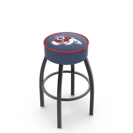 Holland Bar Stool Co 25" 4" Fresno State Cushion Seat, Blk Wrinkle Base Swivel Bar Stool L8B125FresSt