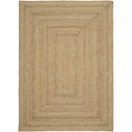 Homeroots 4' X 6' Natural And Brown Handmade Indoor Outdoor Area Rug 552802