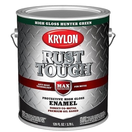 Krylon Rust Tough Oil-Based Gloss Rust Control Enamel, Hunter Green, 1 Gal. K09739008